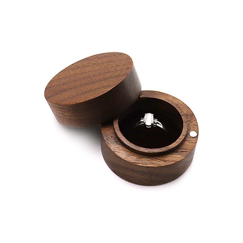Black walnut wooden ring box Wooden Multi-functional  jewelry storage box  children's baby tooth box storage