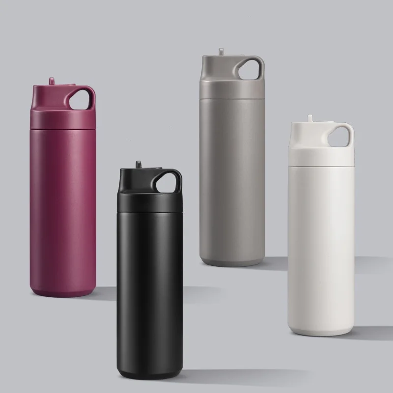 YML hot selling new coffee cup with straw double insulation cold cup large capacity stainless steel double drink car cup