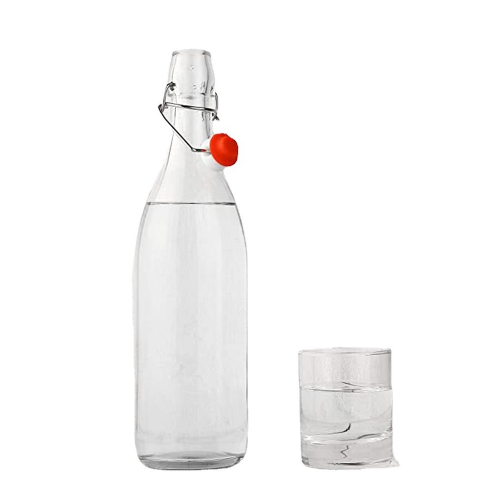 YML Wholesale 750ml Classic Style Glass Bottle with Airtight Stopper Cap for Beverages Liquor Beer water juice glass bottle