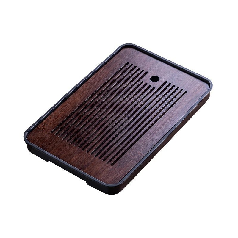 YML Custom simple household living room office bamboo storage drainage tea tray drain tea tray