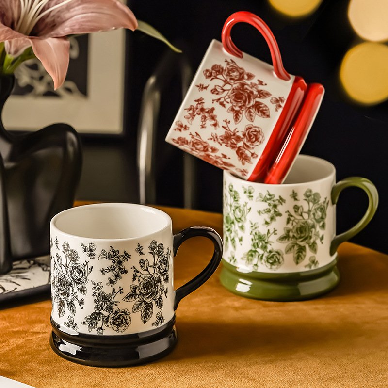 YML custom simple ceramic mug Creative couple cup milk coffee cup