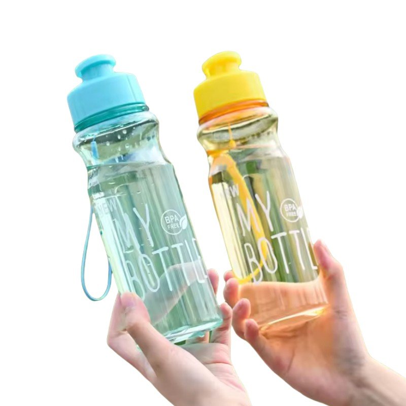 YML portable transparent plastic travel cup sports drinking bottle with handle. suitable for outdoor fitness