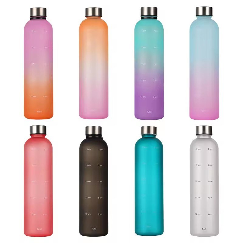 YML Plastic space cup progressive color sports water bottle small mouth leak proof large capacity water bottle