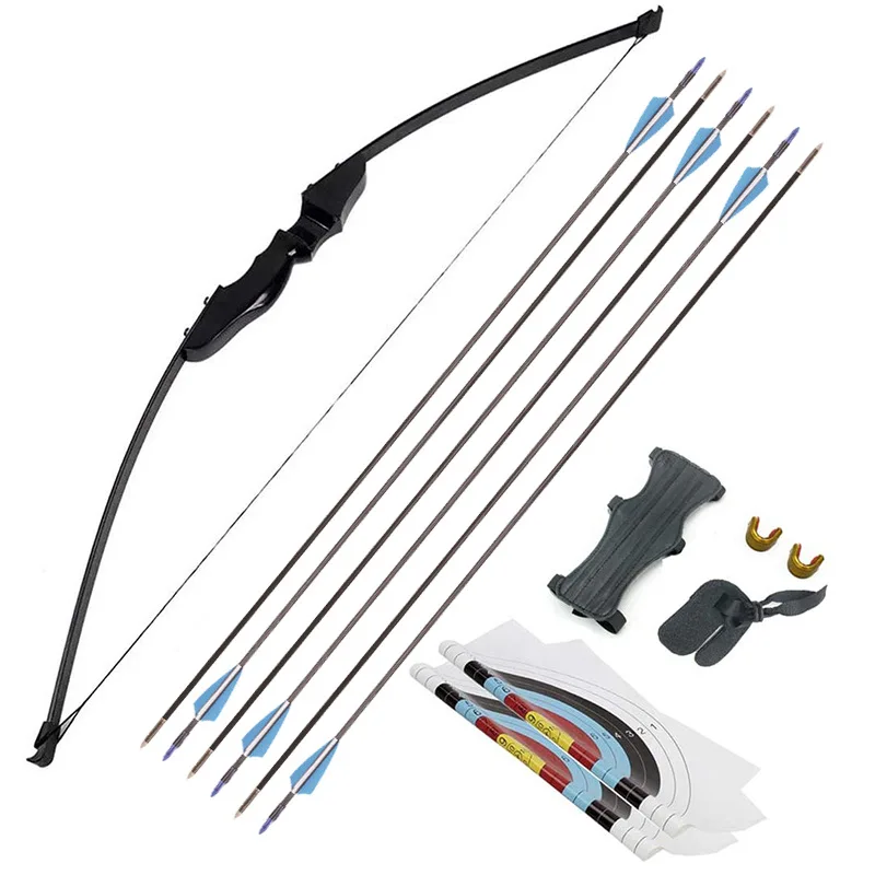 Recurve Bow Archery hunting Shooting Game professional Straight pull recurve bow set with 12pcs arrow