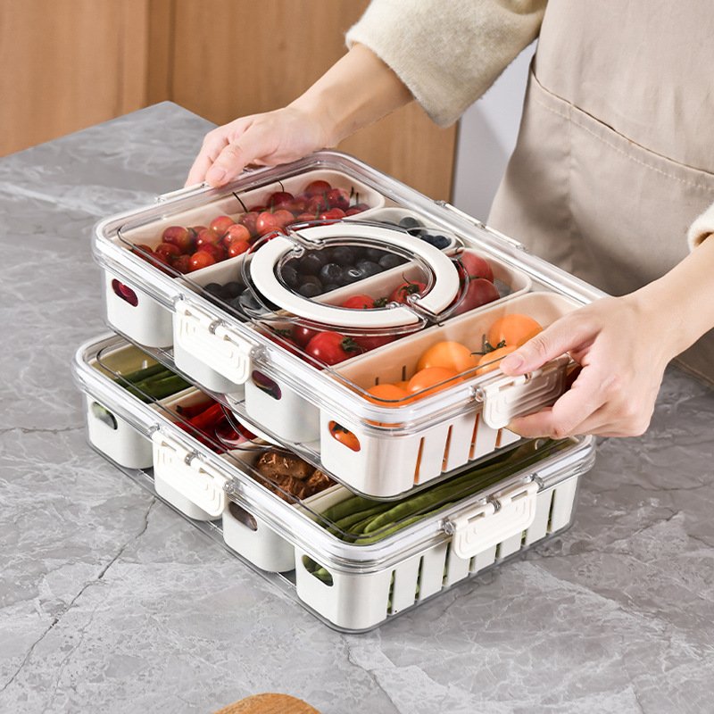 YML custom new PET crisper refrigerator storage box Plastic thickened frozen water crisper box