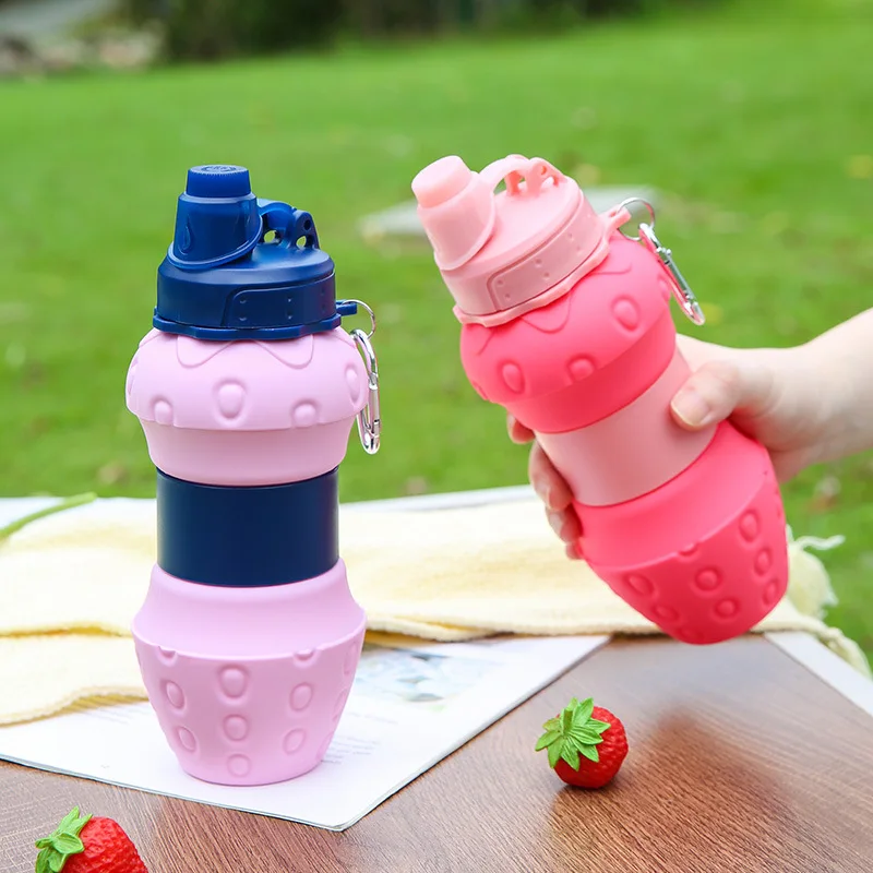 Custom travel sports kettle outdoor silicone folding cup Large capacity children's telescopic cup